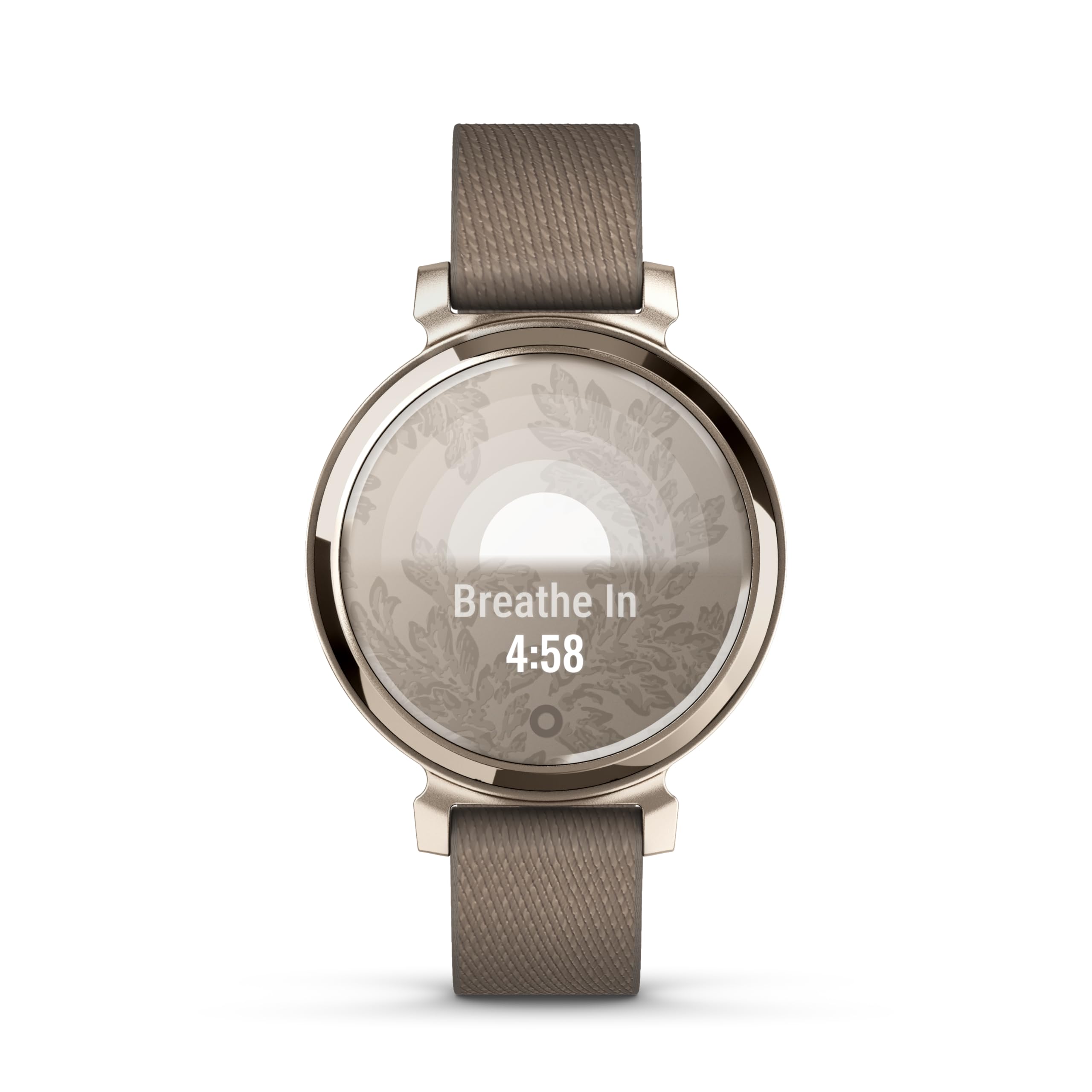 Garmin Lily 2, Stylish Small 35mm Smartwatch and Fitness Tracker with Hidden Display, Patterned Lens , Bright Touchscreen Display and up to 5 days battery life, Coconut