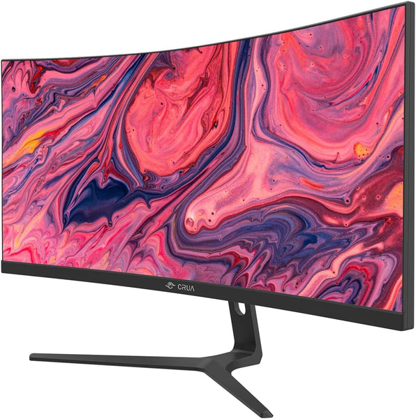CRUA 30Inch Ultrawide Curved Monitor, 21:9 WFHD(2560x1080P) VA Computer Monitor, 99% sRGB 100HZ 1500R PC Monitors Support FreeSync, Wall-Mounted, with HDMI/DP Display Port-Black