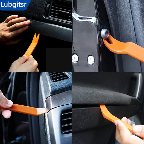 12 Pcs Auto Trim Removal Tool, Auto Door Clip Panel Trim Removal Tool Kits Stereo Radio Interior Light Repair Tool Kit for Car Radio Stereo Door Audio Panel Trim, Orange