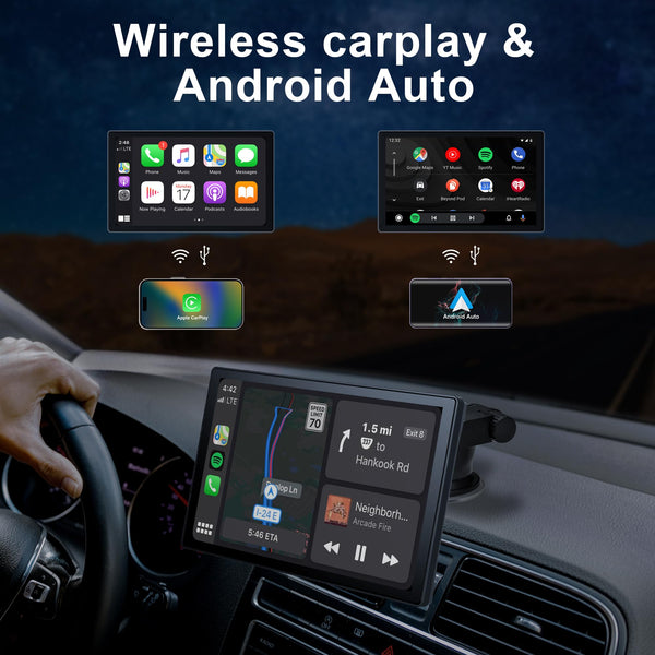 Car Stereo,9 Inch CarPlay Screen for Apple Car play & Android Auto,Portable Car Player Wireless Car Play Screen with Voice Control, Suitable for Most Vehicles (9 Inch)