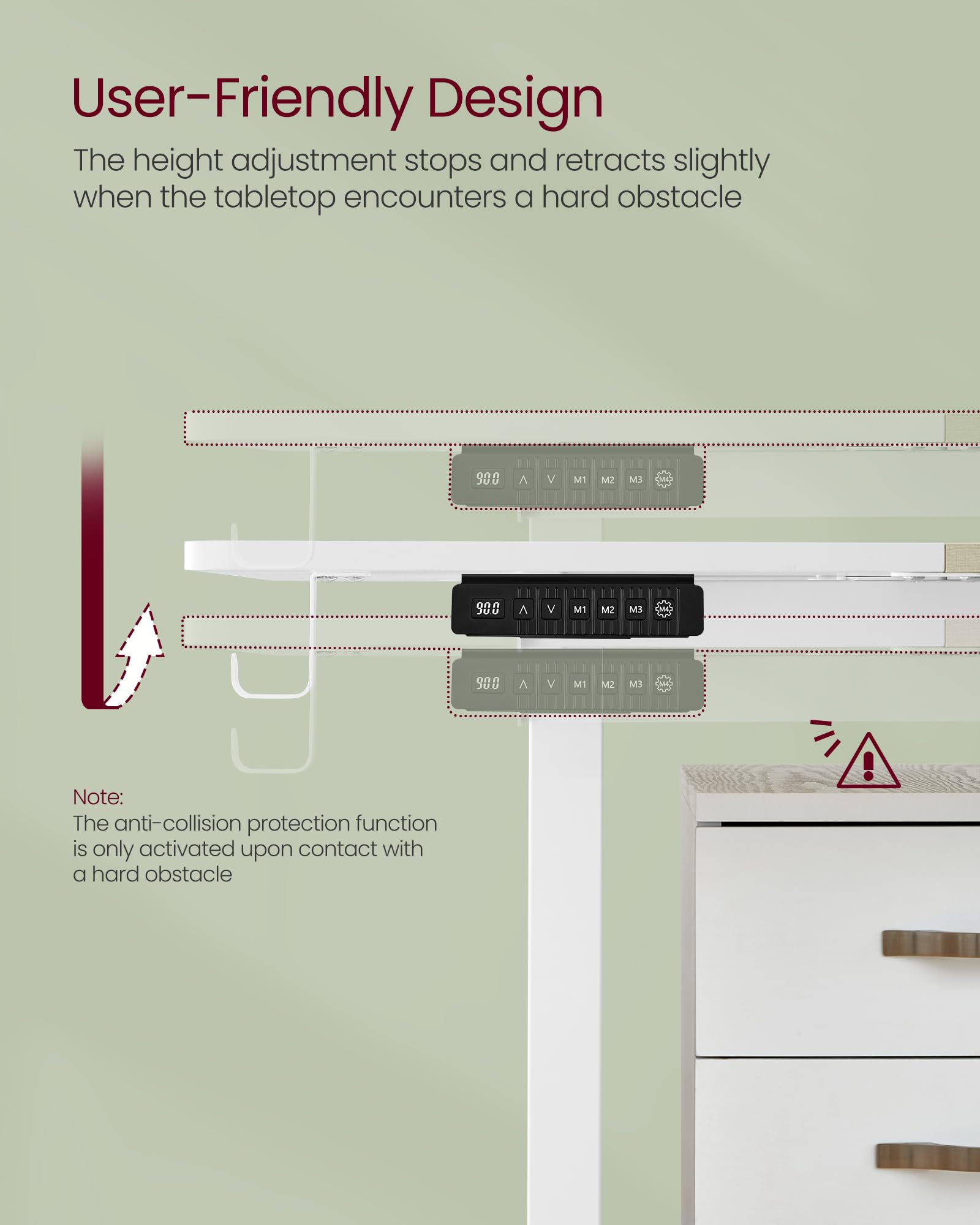 VASAGLE Electric Standing Desk, Height Adjustable Desk, 60 x 140 x (72-120) cm, 4 Memory Heights, Storage Pocket, for Home Office, Study, Rustic Brown and Ink Black LSD134K02