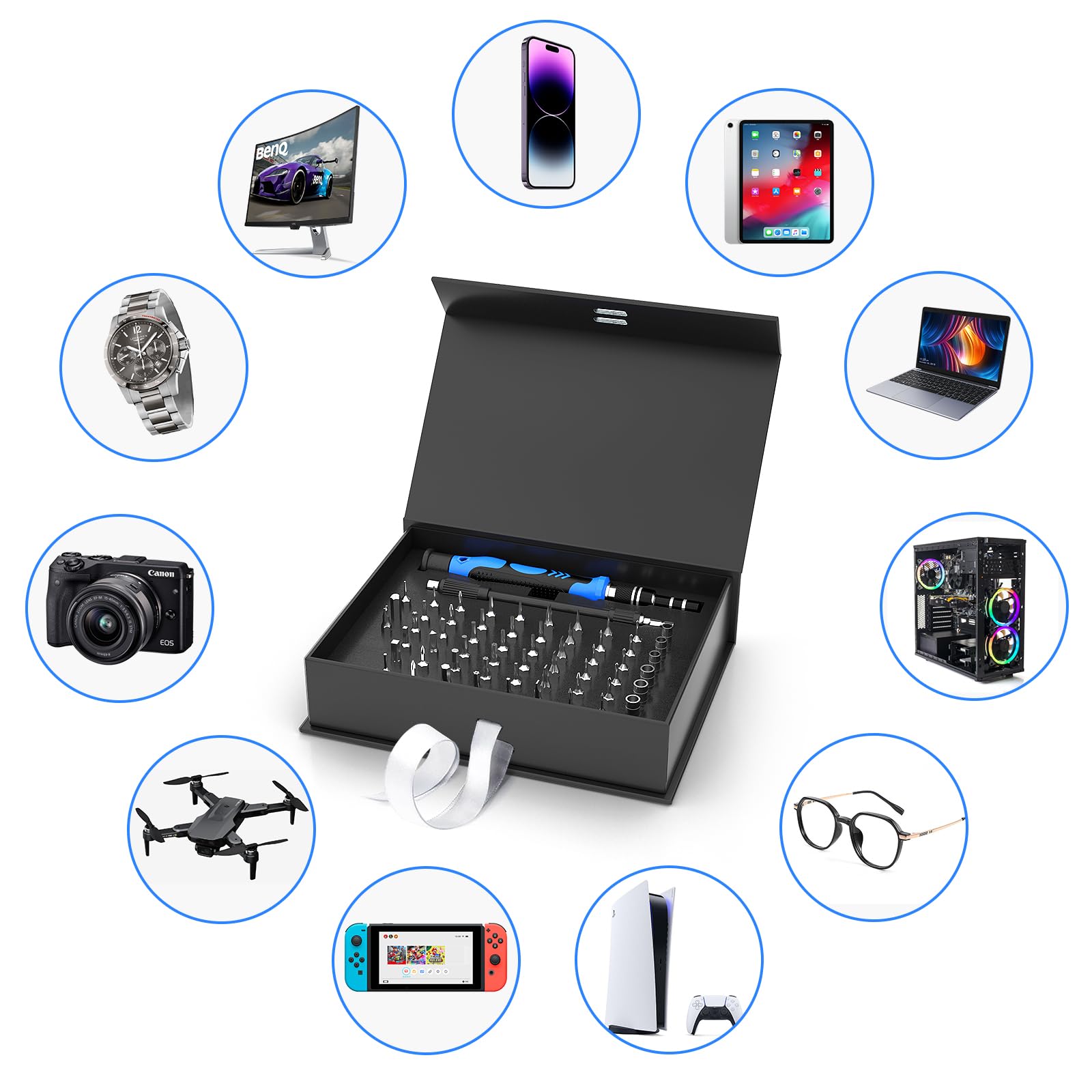 WEARXI Birthday Gifts for Men 60 in 1 Precision Screwdriver Set, Father s Day Gifts from Daughter/Son, Mens Gifts for Dad, Presents Tools Gadgets for Men, Anniversary for Him