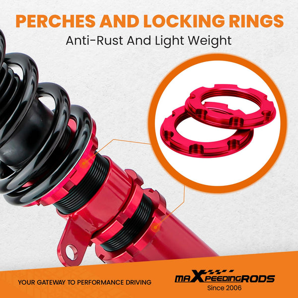 maXpeedingrods Coilovers Shock Suspension for BMW E46 3 Series 316i 318i 320i 323i 325i 328i 330i 1998-2006 - Red