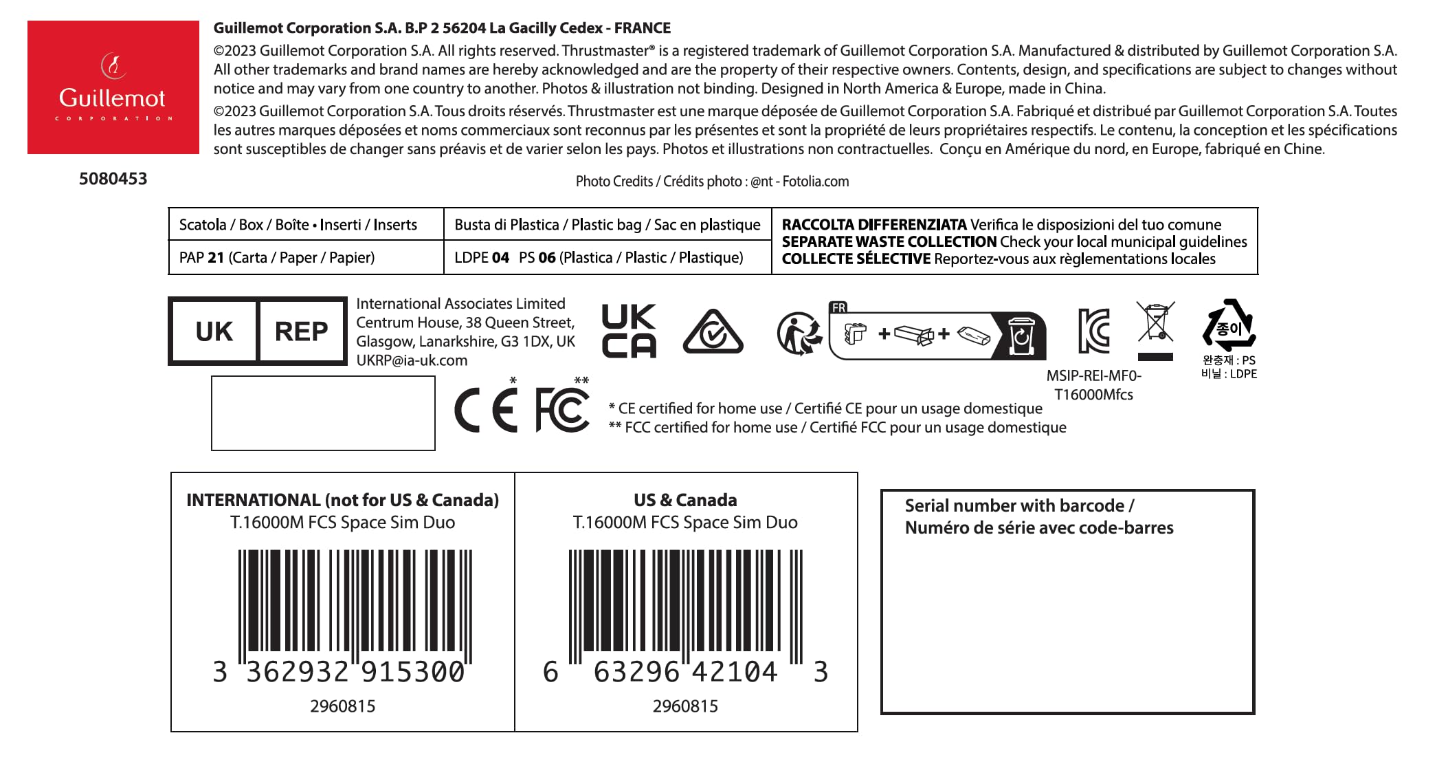 Thrustmaster T16000M FCS Hotas - Flight Control System with Joystick and Throttle, Featuring H.E.A.R.T HallEffect AccuRate Technology for PC