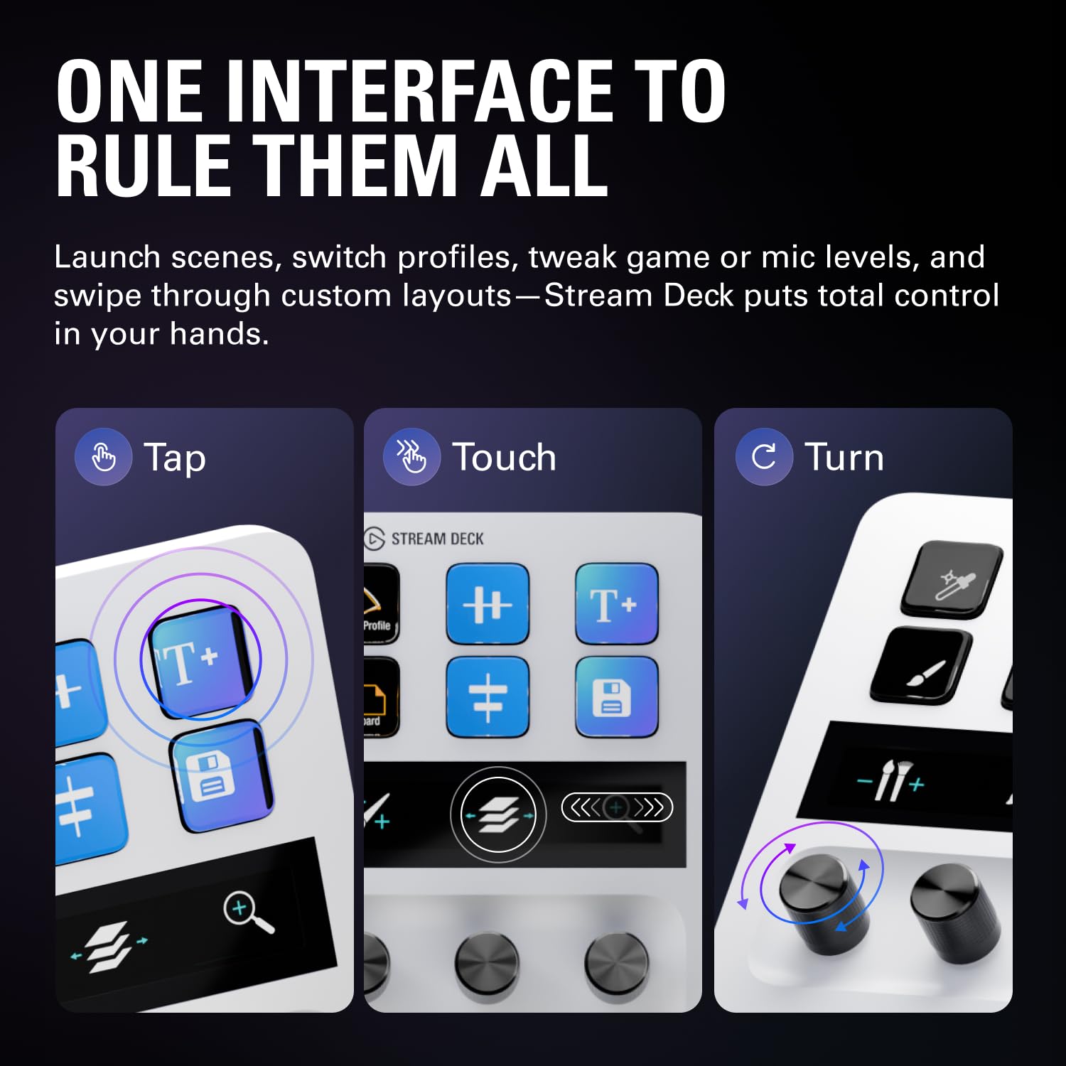 Elgato Stream Deck + White, Audio Mixer, Production Console and Studio Controller for Content Creators, Streaming, Gaming, with customizable touch strip dials and LCD keys, works with Mac and PC