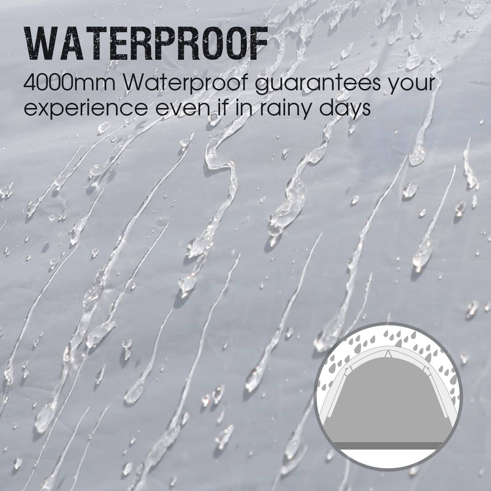 Portal 3-4 Man Tent with Porch, Camping Tent for 3 to 4 Persons with Sewn-in Groundsheet, 4000mm Waterproof Family Tent with Bedroom, Lightweight Dome Tent for Outdoor Garden Backpacking Hiking