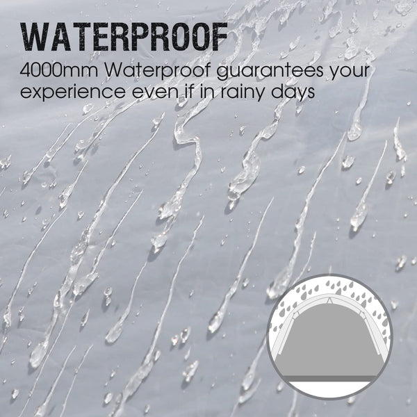 Portal 3-4 Man Tent with Porch, Camping Tent for 3 to 4 Persons with Sewn-in Groundsheet, 4000mm Waterproof Family Tent with Bedroom, Lightweight Dome Tent for Outdoor Garden Backpacking Hiking