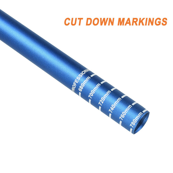 FIFTY-FIFTY Mountain Bike Riser Handlebar, Aluminum Alloy MTB Handlebar, 31.8mm Diameter, 780mm Wide Bicycle Bar (Blue, 35mm Rise)