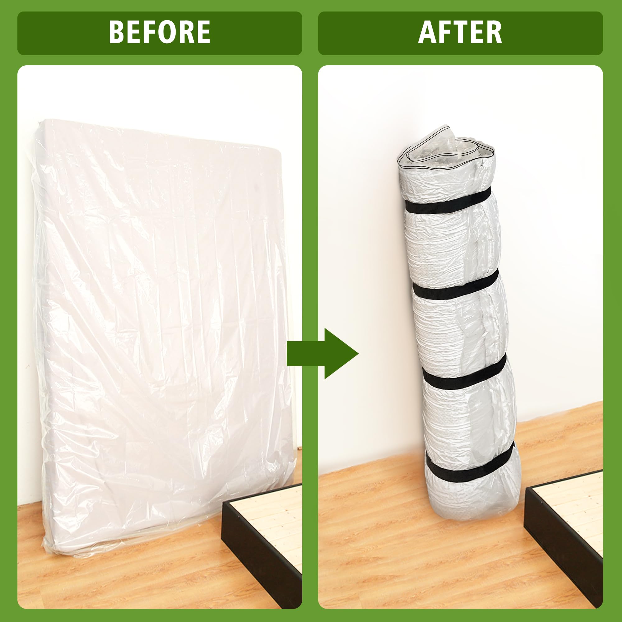 Mattress Vacuum Bag for Memory Foam Mattress, Latex Mattress Vacuum Seal Bag with Straps, Moving, Storage and Shipping (Super King)