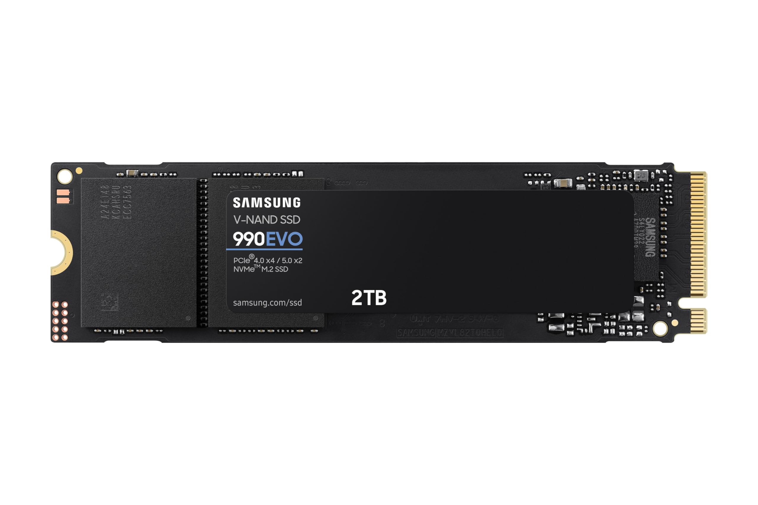 Samsung 990 PRO NVMe M.2 SSD, 2 TB, PCIe 4.0, 7,450 MB/s read, 6,900 MB/s write, Internal SSD, For gaming and video editing, MZ-V9P2T0BW