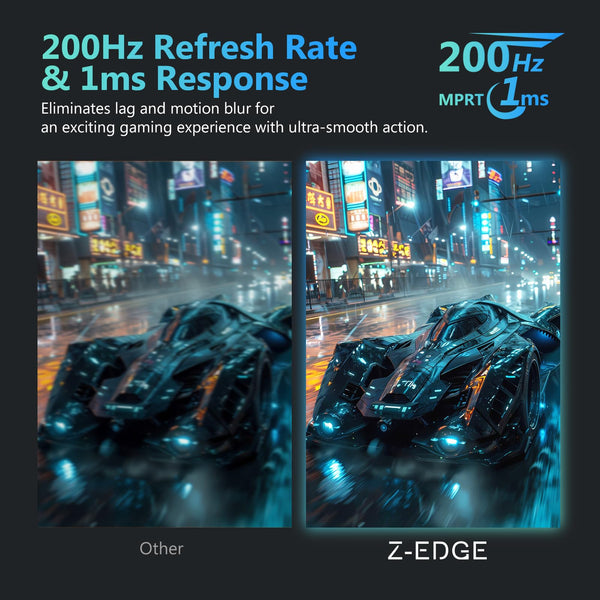 Z-Edge 34 Inch Curved Gaming Monitor Ultrawide 165Hz(DP) 100Hz(HDMI) 1ms MPRT 21:9 3440x1440 WQHD R1500 Curved Screen, Tilt/Swivel/Height Adjustable, FreeSync, HDMI, DisplayPort