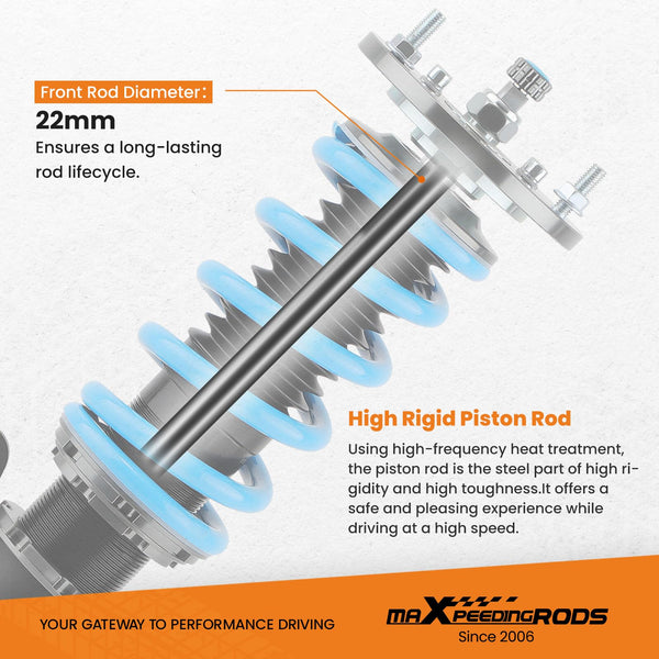 maXpeedingrods Coilovers Shock Suspension for BMW E46 3 Series 316i 318i 320i 323i 325i 328i 330i 1998-2006 - Red