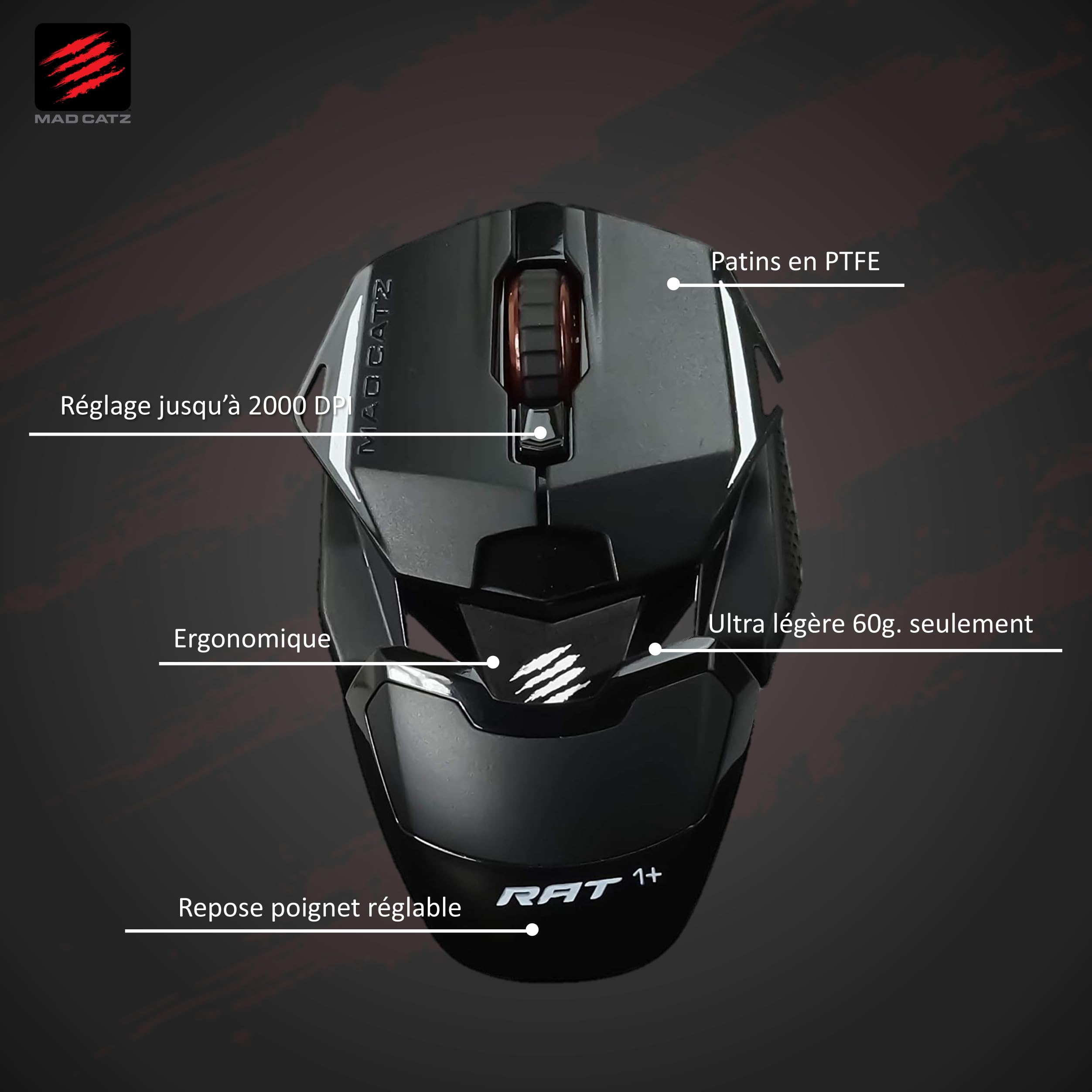 MAD CATZ R.A.T. 8+ Gaming Mouse (USB/Black/16000dpi/11 Buttons) - MR05DCINBL000-0