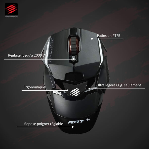 MAD CATZ R.A.T. 8+ Gaming Mouse (USB/Black/16000dpi/11 Buttons) - MR05DCINBL000-0