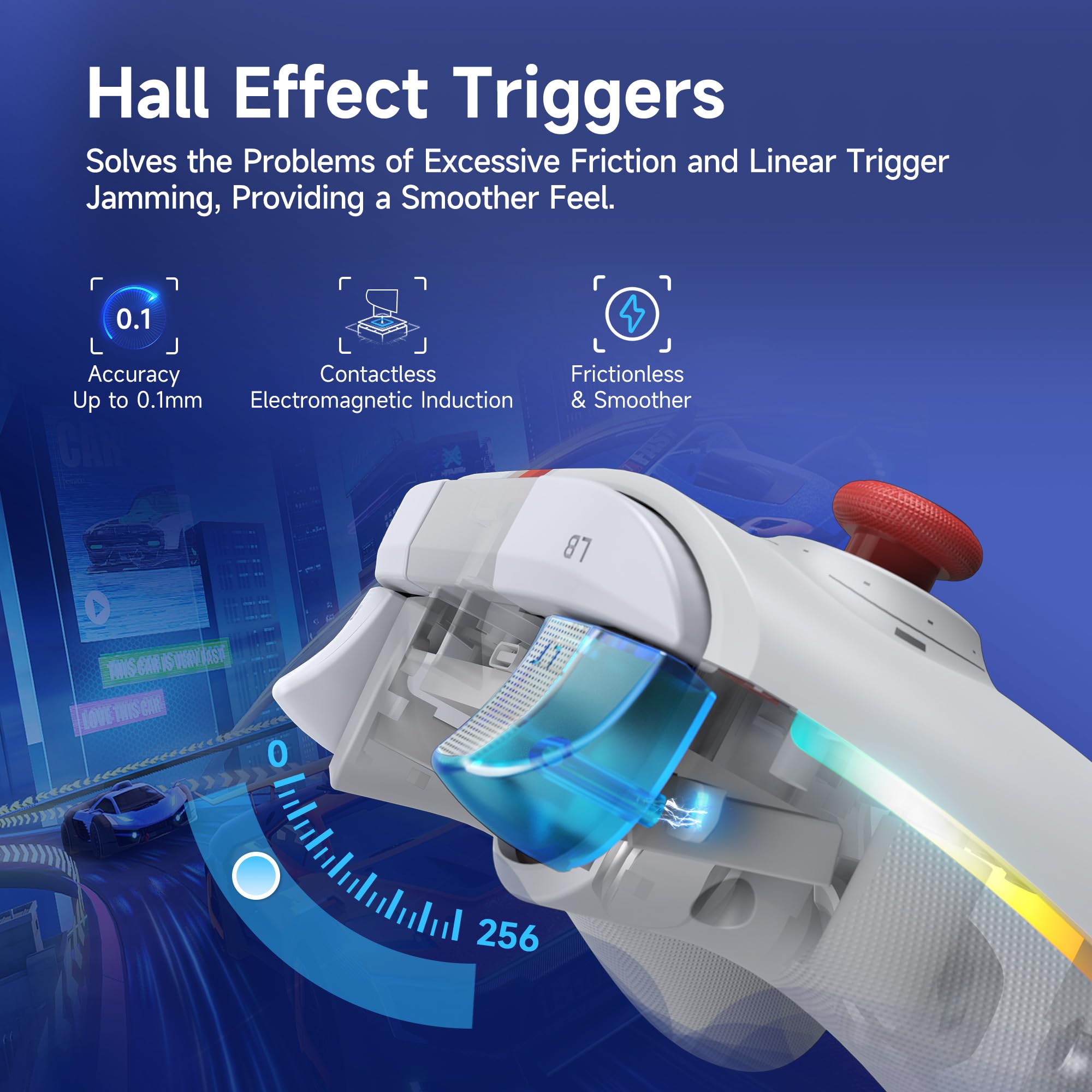 EasySMX X15 Wireless PC Controller with Hall Triggers, Hall Joysticks, Enhanced Bluetooth Game Controller,No Drift No Deadzone effect, Compatible with Windows PC, Android, Steam and Switch