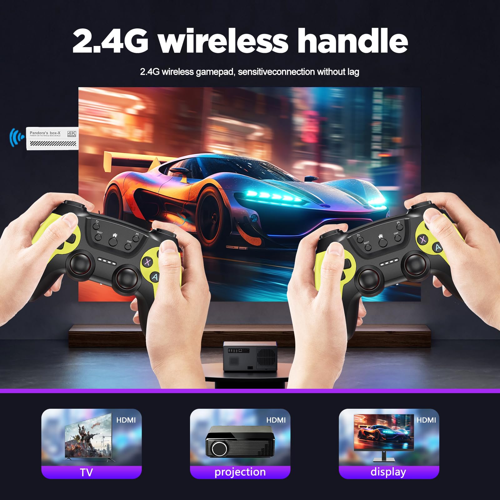 Retro Games Console, 40000+ wireless retro gaming console stick,HD HDMI TV Revisit Classic retro play Plug and Play game stick,Premium Competitive Dual Controllers