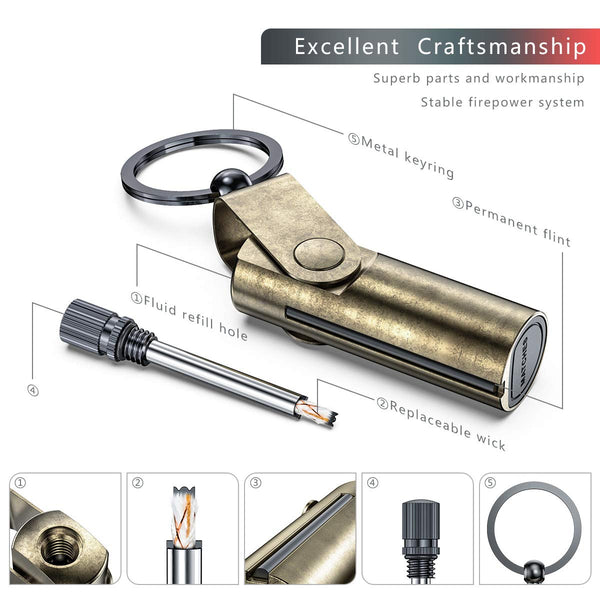 VVAY Permanent Match Lighter with Keyring (Sold without Fluid)