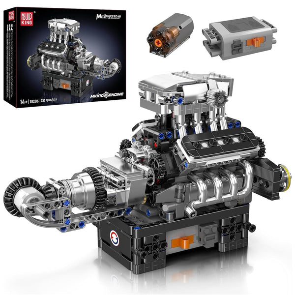 Mould King 10193 Engine Building Blocks Toy Kit, Boxer Engine Clamping Blocks Construction Kit Model, Toy Gift Collectibles for Adults Boys Girls(609 Pieces)