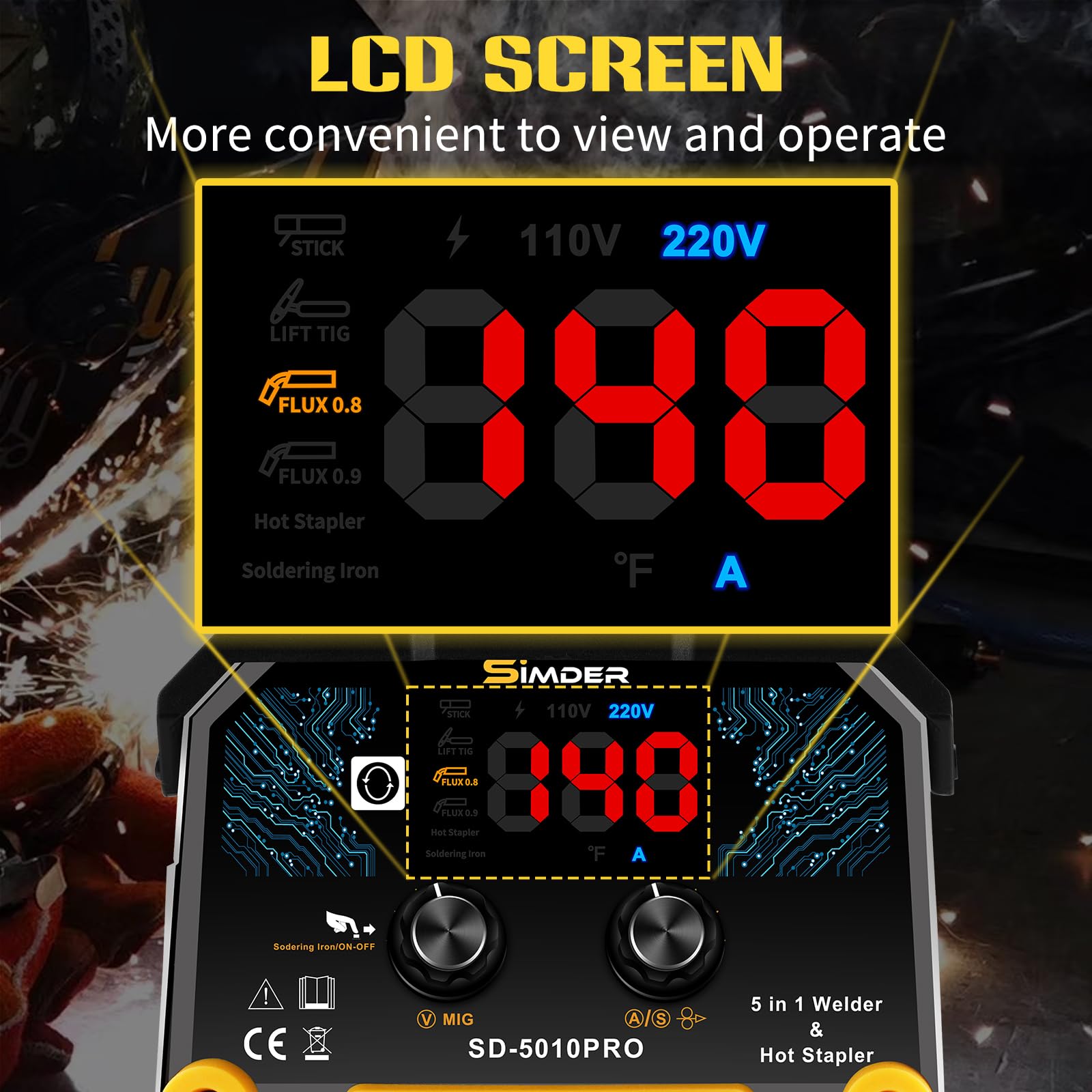 SSIMDER MIG Welder 240V Gasless MIG MMA 2 in 1 Welding Machine Flux Core Welder 220V 140Amp IGBT Inverter Welder MIG No Gas for Home DIY, Auto Repair, Metal Crafting,Best for Beginner