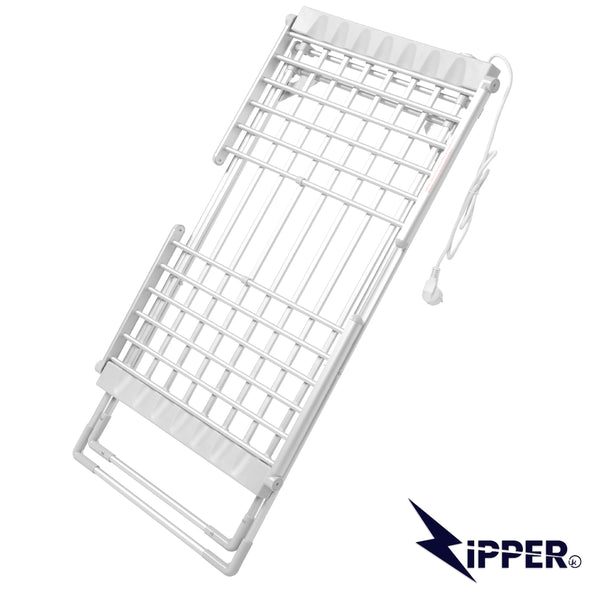 Electric Heated Clothes Dryer, Energy Efficient Foldable indoor Airer, Super Safe Laundry Drying Horse Rack (Silver)