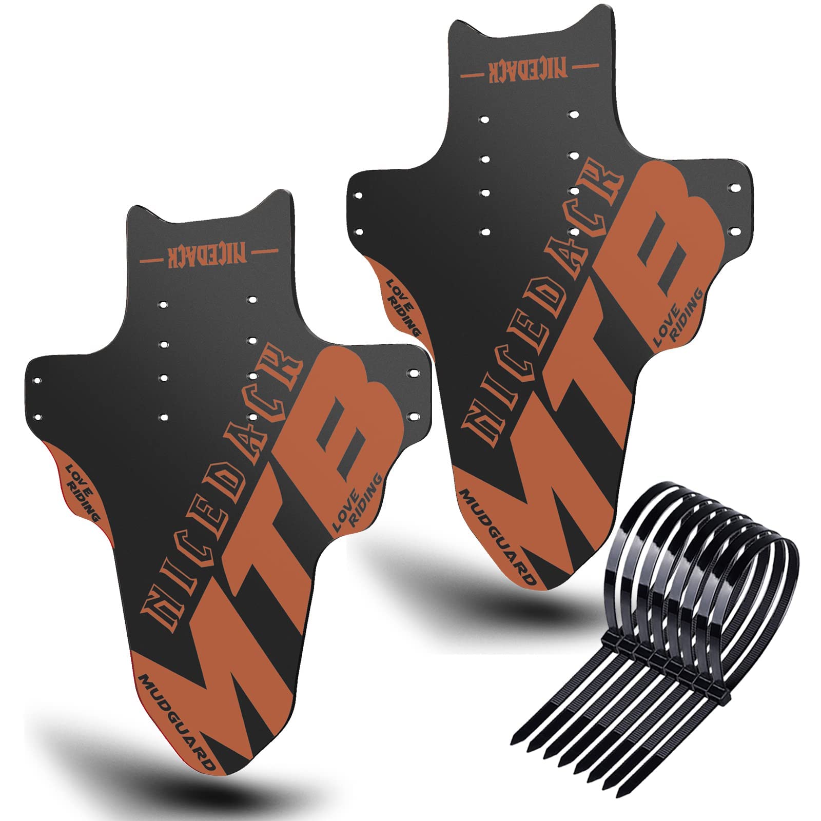 NICEDACK Mudguards Mountain Bike, 2 Pieces Mudguard Fit 20-29 Inch MTB Mudguard Front and Rear Compatible Bicycle Splash Guard