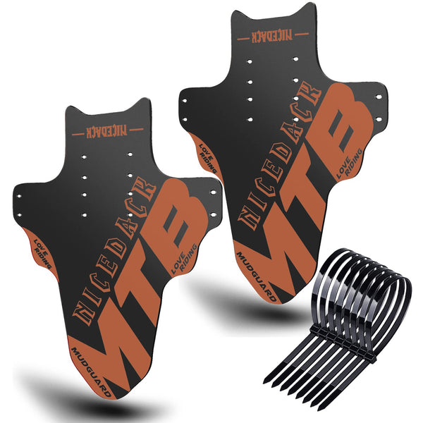 NICEDACK Mudguards Mountain Bike, 2 Pieces Mudguard Fit 20-29 Inch MTB Mudguard Front and Rear Compatible Bicycle Splash Guard