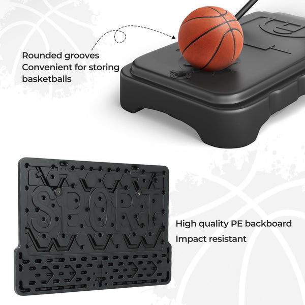 Basketball Hoop Outdoor, Yohood Basketball Hoop and Stand Portable Adjustable Height Net Set System on Wheels Sturdy Backboard for Game Park Garden Indoor