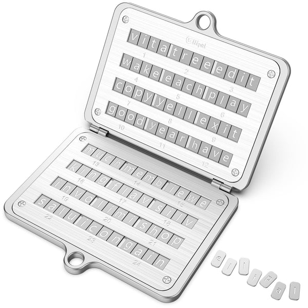 ELLIPAL Crypto Seed Phrase Backup, 316 Stainless Steel Metal Seed Phrase Storage with Lock Hole, 24 Words Backup, Compatible with BIP39 Hardware