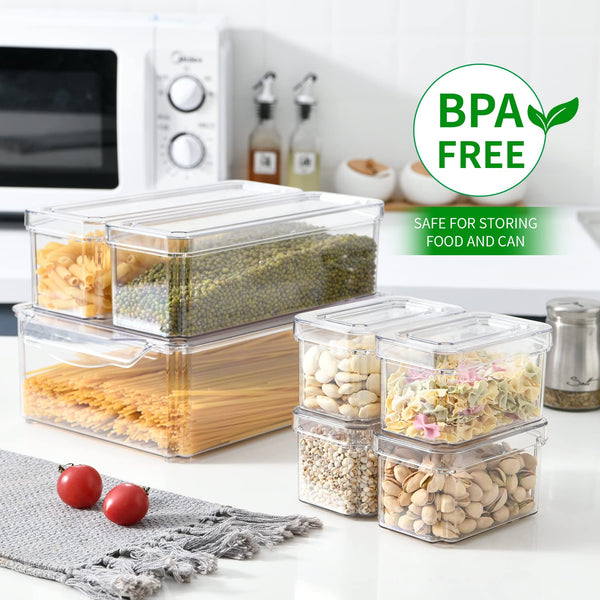 KUMD 50-Piece Airtight Food Storage Containers with Lids | Leakproof, BPA-Free, 25 Containers+ 25 Lids, Stackable & Microwave Safe Kitchen Organisers for Pantry, Meal Prep & Freezer Use, 40ml-2.5L