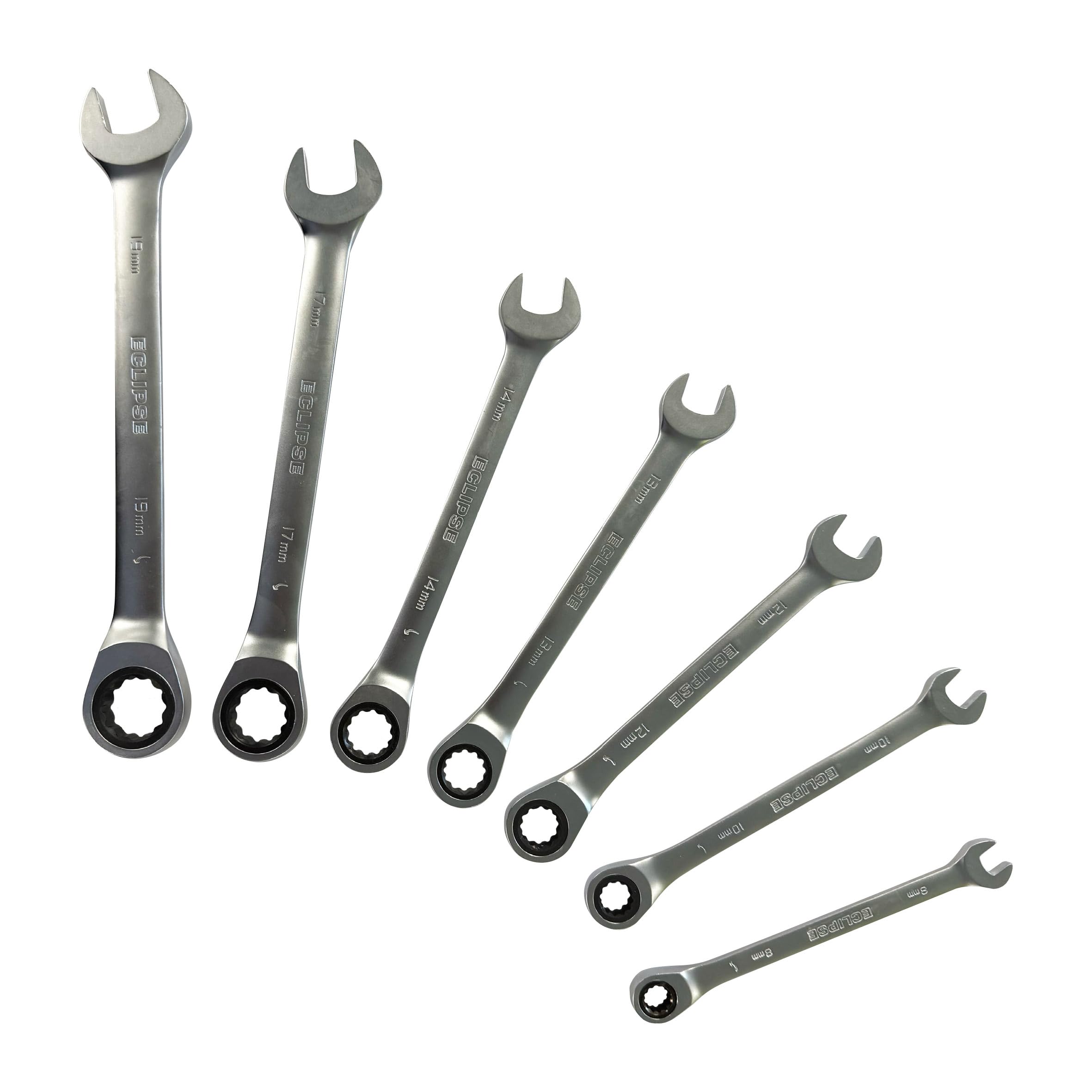 Eclipse Professional Tools ERWFIX7PS 7 Piece Fixed Head Combination Ratchet Wrench Set