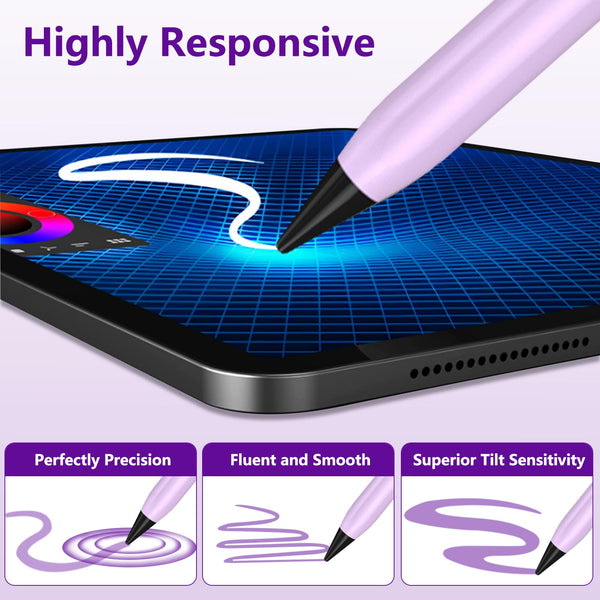 TQQ Pencil Compatible iPad 2018-2025, 2X Faster Charge, Pixel Precision, Tilt Sensitive Stylus Pen for Apple iPad 11/10/9/8/7/6th Gen, Pro 12.9/11/13 Inch M4, Air 3/4/5/M2/M3, Mini 5/6
