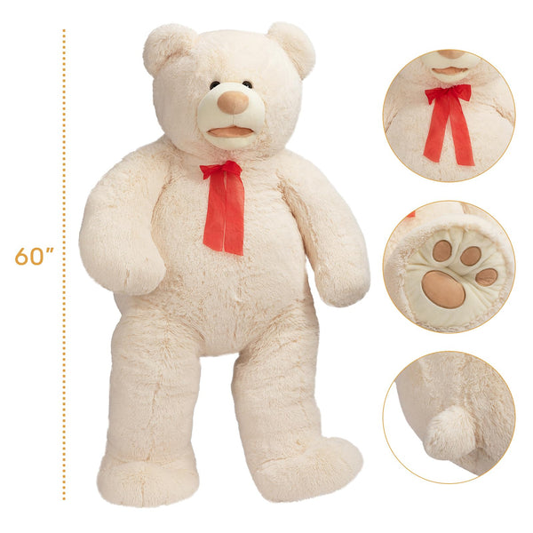 HollyHOME 150cm Giant Teddy Bear Stuffed Animal Large Soft Toys Plush Bear, Light Brown Age 3+