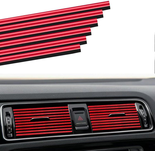 Tabanzhe Car Vent Outlet Trim-20PCS Car Air Outlet Strip Car Interior Decoration Air Conditioner Strip for Auto Interior(Red)