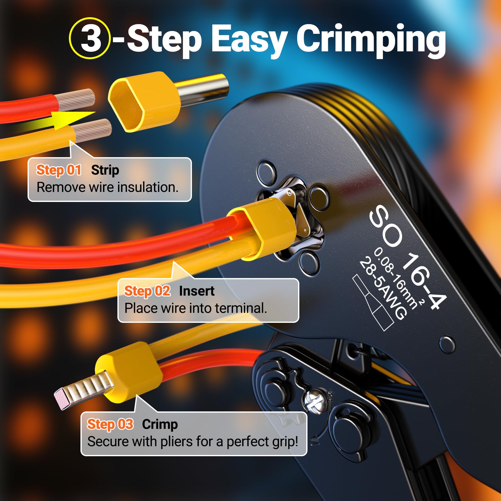 Preciva Wire Crimping Tool Kit,0.08-16mm² with 1275 Ferrules(265 Double Terminals), Ratchet Crimper Tool with Box, Ergonomic Wire Crimping Tool,Wire Connecters Plier