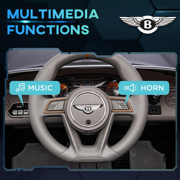 HOMCOM Bentley Bacalar Licensed, 12V Kids' Electric Ride-On with Remote Control, Battery Powered Electric Car for Kids with Suspension Wheels, Horn, Lights, for Ages 3-5 Years - Green