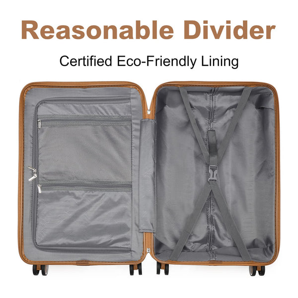 British Traveller 24" Medium Suitcase Lightweight Polypropylene Hard Shell Luggage Hold Check in Suitcase with 4 Wheels and Built-in TSA Lock(Navy, 66cm 60L)