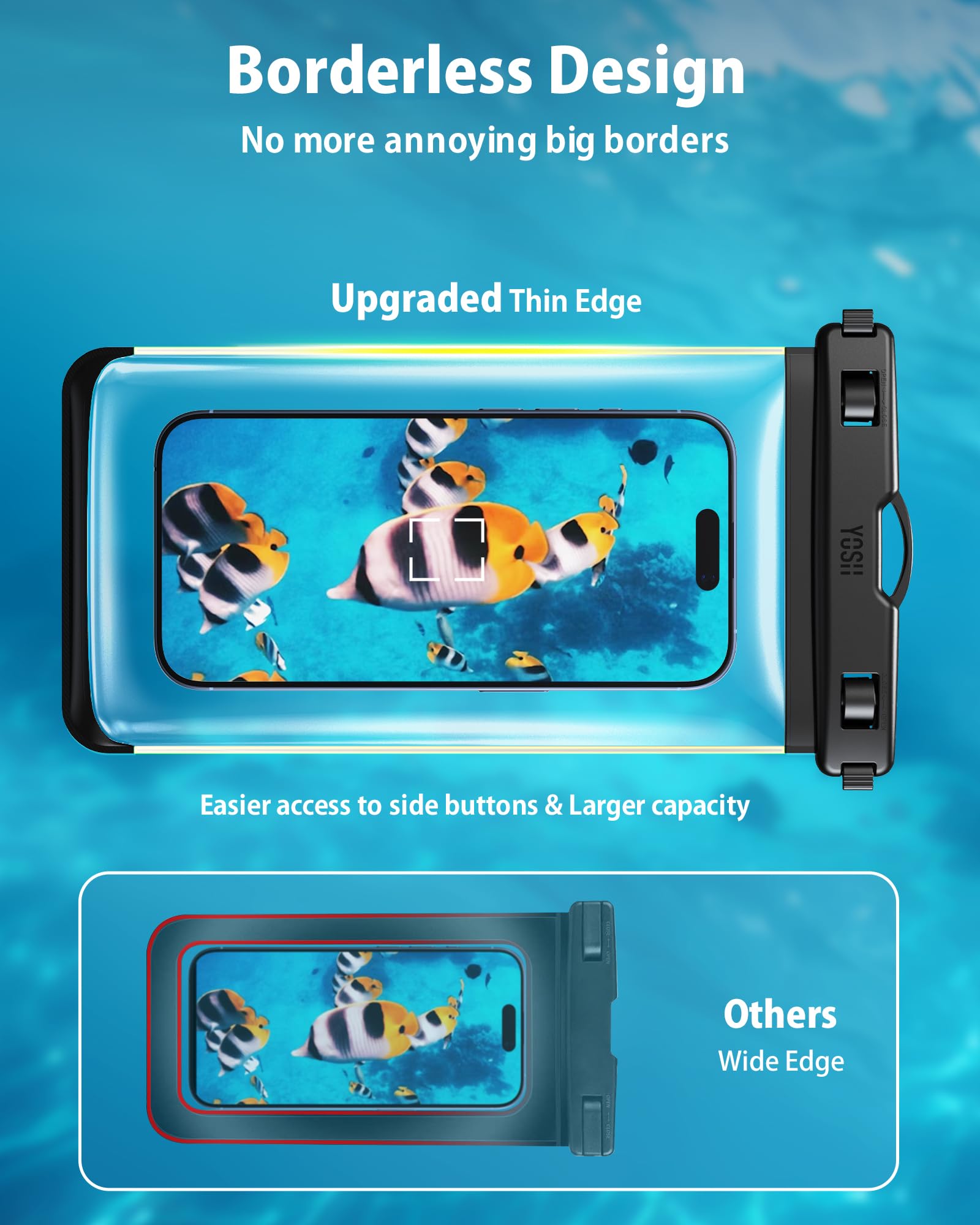 YOSH Waterproof Phone Pouch 2 Pack, 7 inch IPX8 Waterproof Phone Case for Swimming Travel Beach Trip Snorkelling Kayaking, Underwater iPhone Case for iPhone 16 15 14 Pro Max, Samsung S25 S24 Ultra