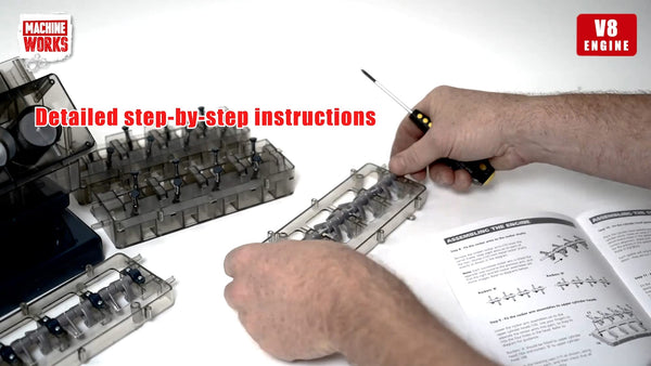 Machine Works Build Your Own Porsche 911 Boxer Engine Toy - Replica Model Building Kit - Features Sounds and Illumination, 280+ Pieces, 10+ Years