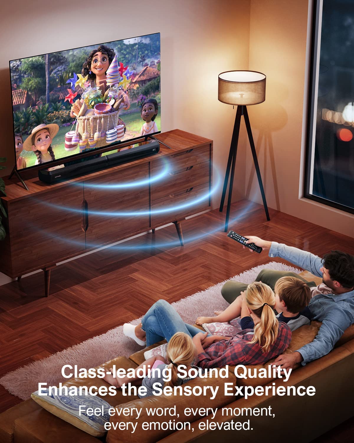 ULTIMEA 4.1ch Sound Bar for Smart TV with Subwoofer, App, Peak Power 200W, 2-in-1 Detachable Bluetooth 5.3 Soundbar, Bass Adjustable, 3 EQ Modes TV Sound Bar, ARC/Optical/Aux, Apollo S50 2025 Version