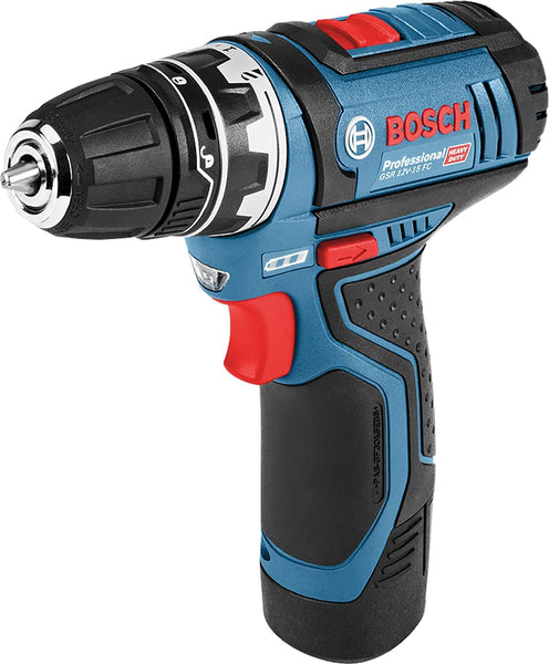 Bosch Professional 12V System Cordless Drill Driver GSR 12V-15 FC (2x battery GBA 12V 2.0Ah, Charger GAL 12V-40, 4x adapter (GFA 12-B, GFA 12-X, GFA 12-W, GFA 12-E, L-BOXX 102)