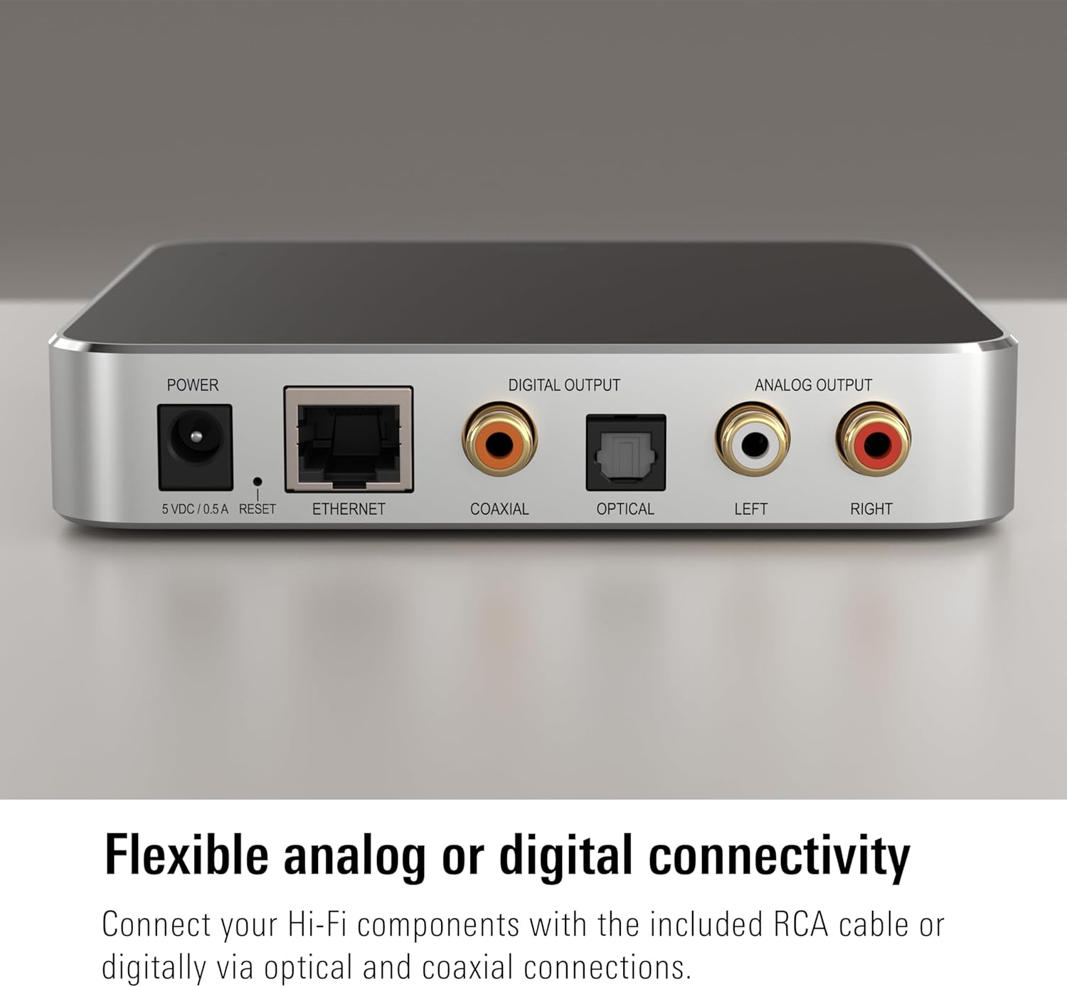 Eve Play (Apple Home) – Audio Streaming Interface for AirPlay, Upgrade to AirPlay audio streaming, Latency compensation, digital-to-analog converter, Three audio outputs, Ethernet, 2.4/5 GHz Wi-Fi