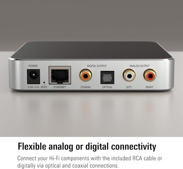 Eve Play (Apple Home) – Audio Streaming Interface for AirPlay, Upgrade to AirPlay audio streaming, Latency compensation, digital-to-analog converter, Three audio outputs, Ethernet, 2.4/5 GHz Wi-Fi