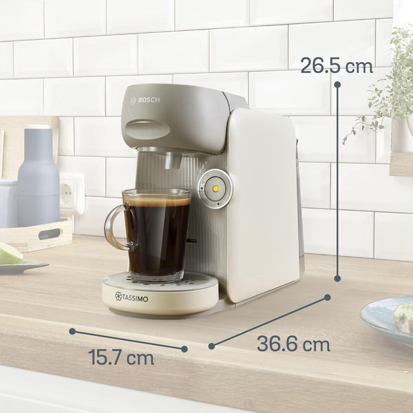 Tassimo by Bosch Finesse Friendly Pod Coffee Machine in Cream TAS167PGB with INTELLIBREW and IntensityBoost, Compatible with 50 Different Beverages