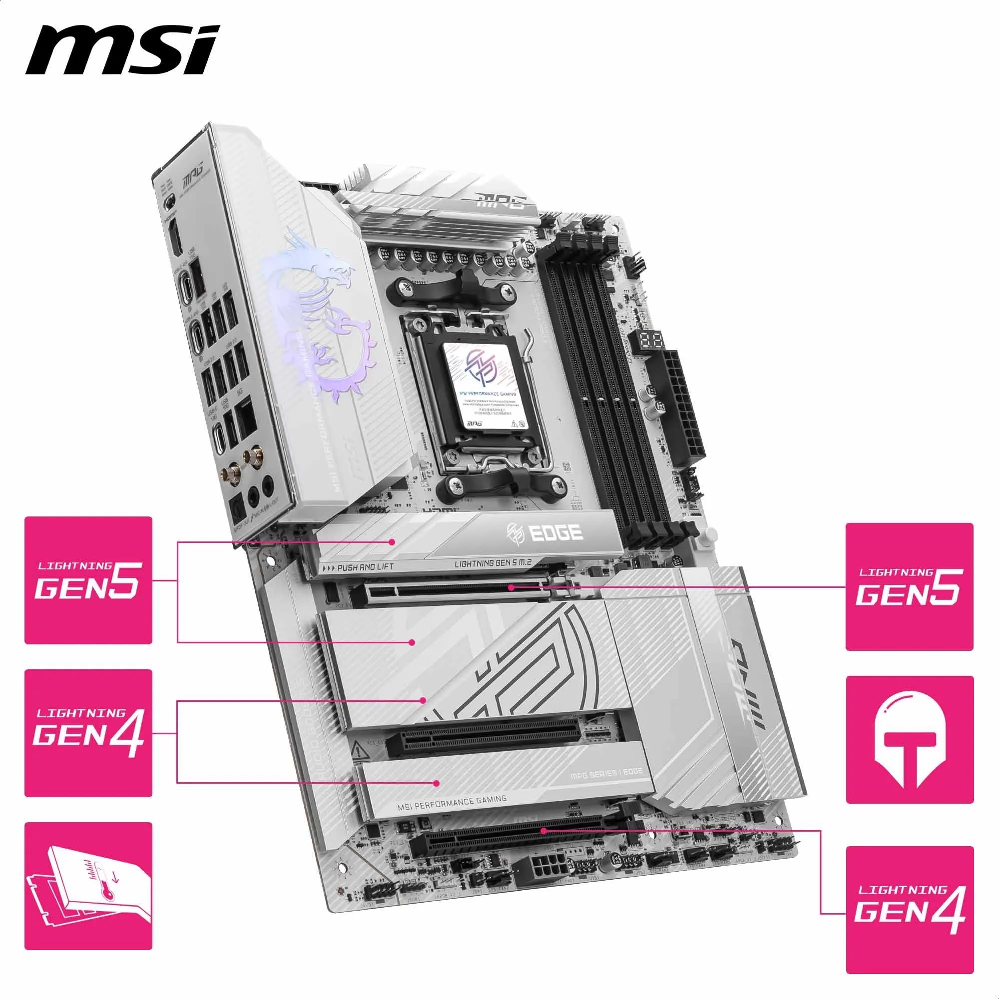 MSI X670E GAMING PLUS WIFI Motherboard, ATX - Supports AMD Ryzen 9000 / 8000 / 7000 Series Processors, AM5 - 80A SPS VRM, DDR5 Memory Boost 7800+ MHz/OC, PCIe 5.0 x16, M.2 Gen5, Wi-Fi 6E