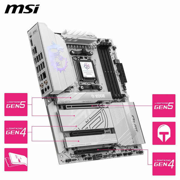 MSI X670E GAMING PLUS WIFI Motherboard, ATX - Supports AMD Ryzen 9000 / 8000 / 7000 Series Processors, AM5 - 80A SPS VRM, DDR5 Memory Boost 7800+ MHz/OC, PCIe 5.0 x16, M.2 Gen5, Wi-Fi 6E