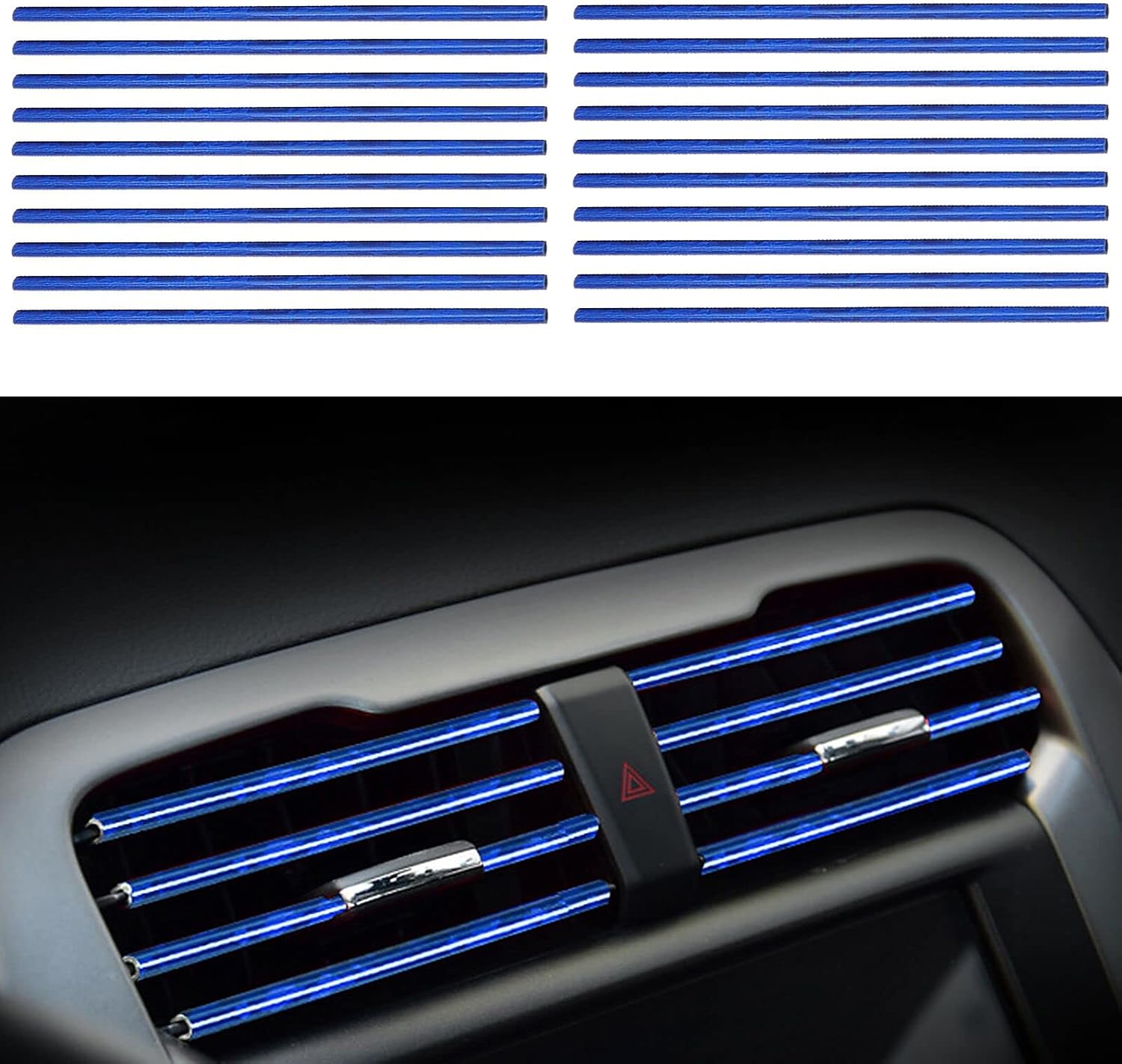 20Pcs Car Auto Air Conditioner Vent Outlet Trim,Car Interior Moulding Trim,Car Trim Interior Strips Ornament,Universal Stylish Car Interior Decoration Supplies