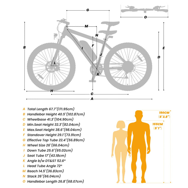 Touroll U1 Electric Mountain Bike, 26''/29'' Electric Bicycle Commute E-bike with 36V 13Ah Removable Battery, LED Display, Dual Disk Brake, 21 Speed, MTB for Teenagers and Adults
