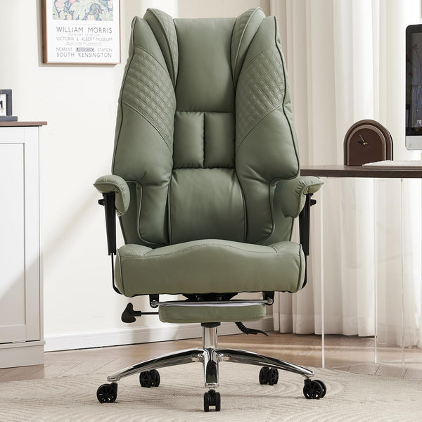 EXCEBET Ergonomic Office Chair – High Back PU Leather Executive Desk Chair with Adjustable Armrests, Swivel Computer Chair for Home/Office, Heavy Duty Support up to 400 lbs