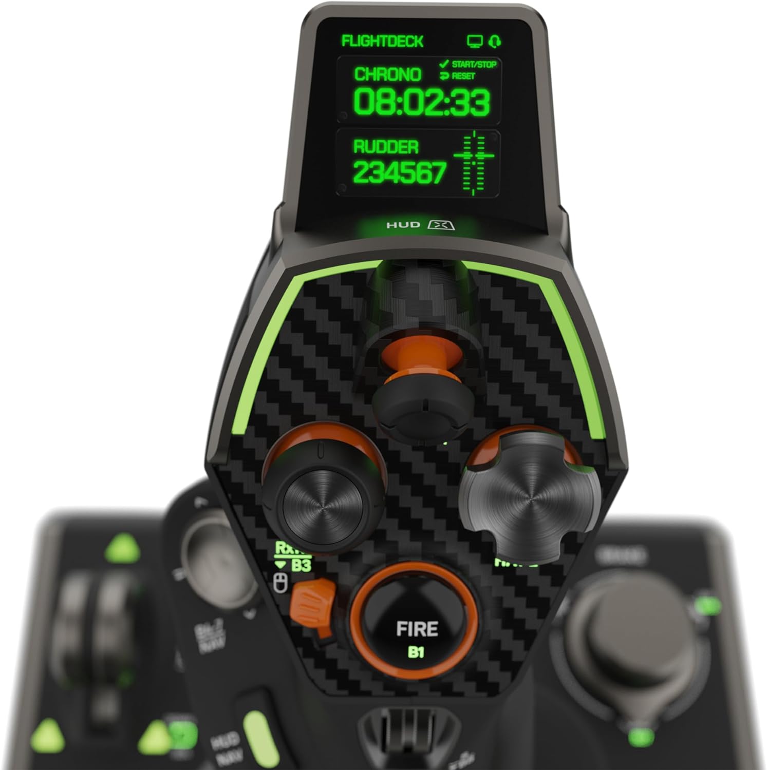 Turtle Beach VelocityOne Flightdeck Flight Simulator Sim Hardware - Universal HOTAS Simulation Joystick & Throttle with Touch Display, Stick Mounted HUD and Contactless Sensors for Air and Space Combat on Windows 10 & 11