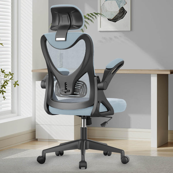 Office Chair - Ergonomic Desk Chair with Lumbar Support Headrest Adjustable, Padded Flip-up Armrests Comfy Seat Cushion High Back Executive Manager Chair For Home Office
